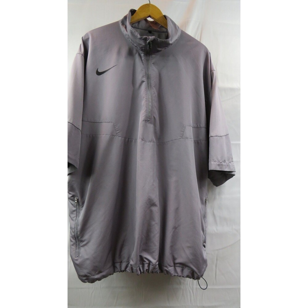 Nike Windbreaker Gray Short Sleeve Hooded Running Pullover Size XXLarge